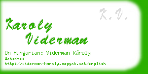 karoly viderman business card